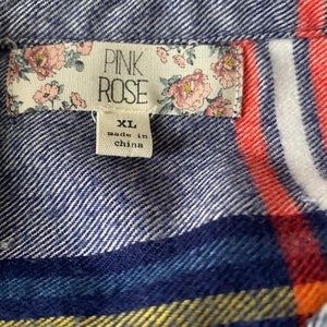 Pink rose flannel